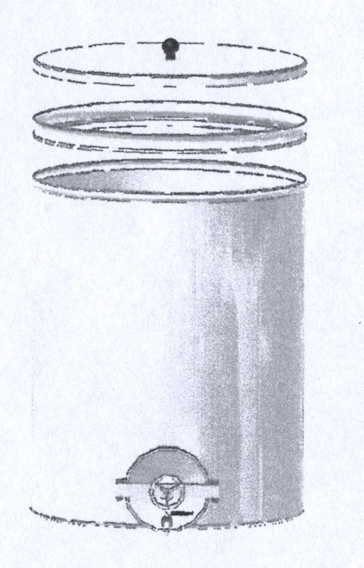 Stahlfass 400 lt. mit Öl/Staubdeckel Aisi 304 T